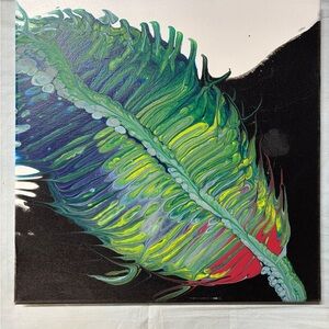 Abstract Leaf Canvas Art in Multicolor
